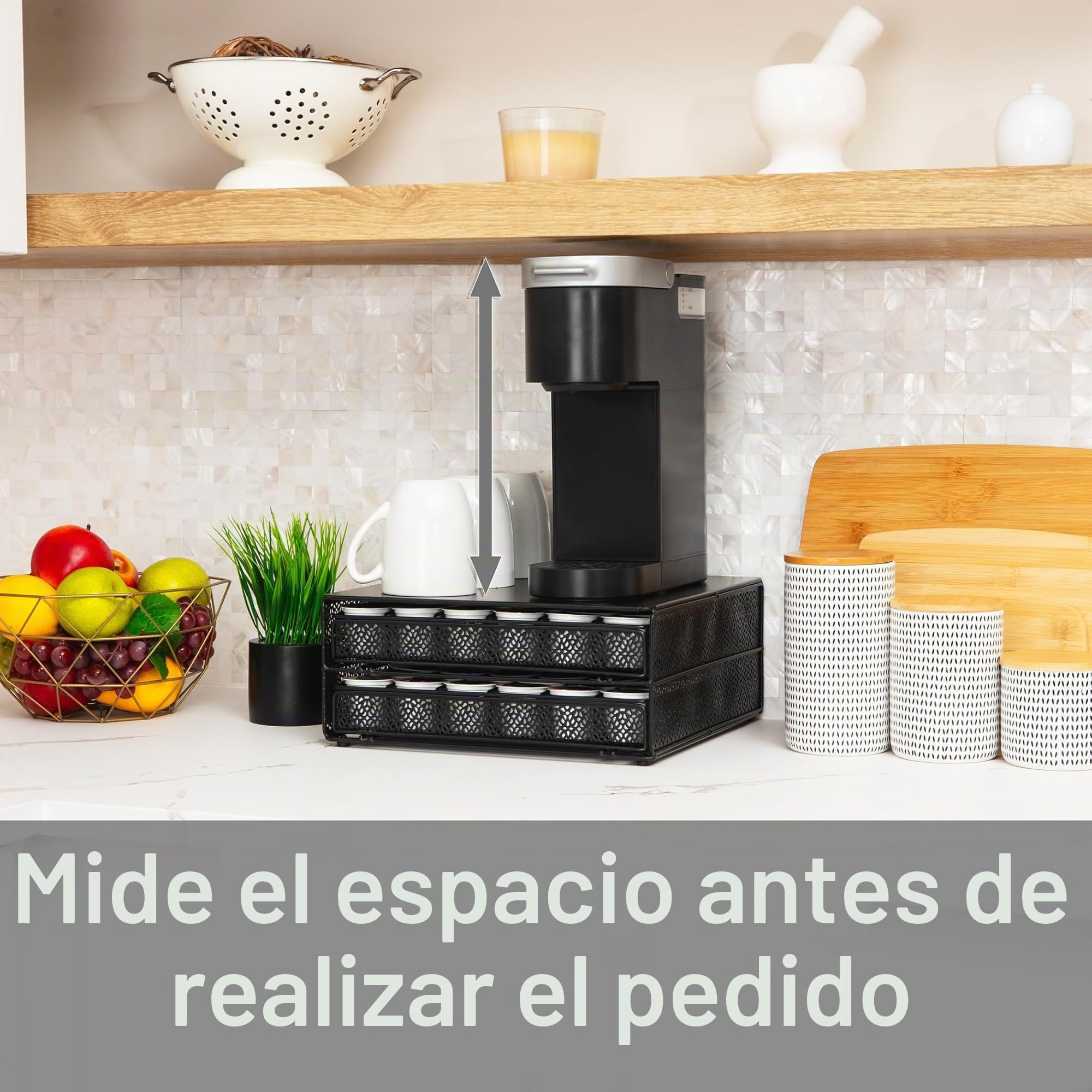 Mind Reader Cajón de almacenamiento para cápsulas de café, capacidad para 72, color negro