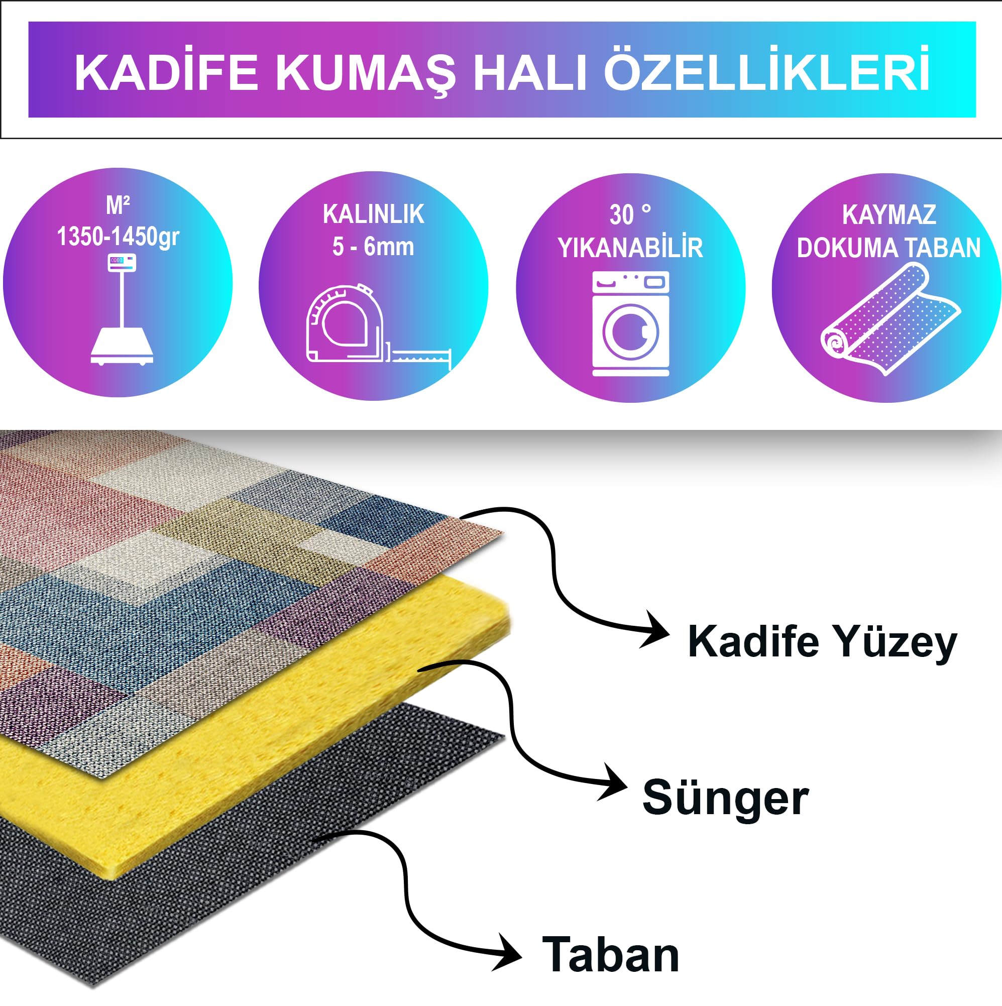 Latte Dizayn Anika Desenli Kadife Pamuk Tabanlı Yıkanabilen Kaydırmaz Antibakteriyel Salon Halısı 160x230