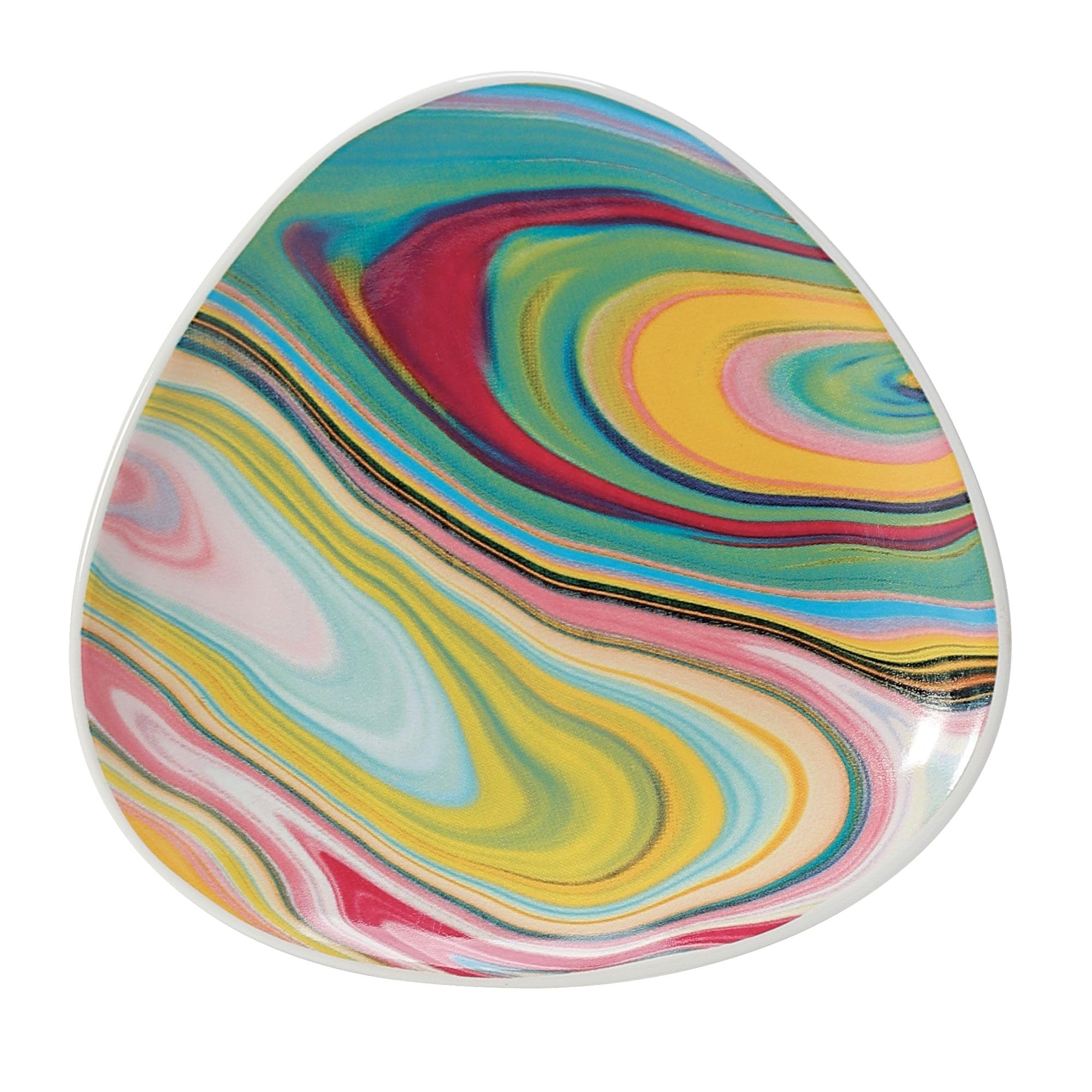 Enesco Izzy and Oliver EttaVee in The Groove Marbled Jewelry Holder Trinket Tray, 0.75 Inches, Colorful Swirl