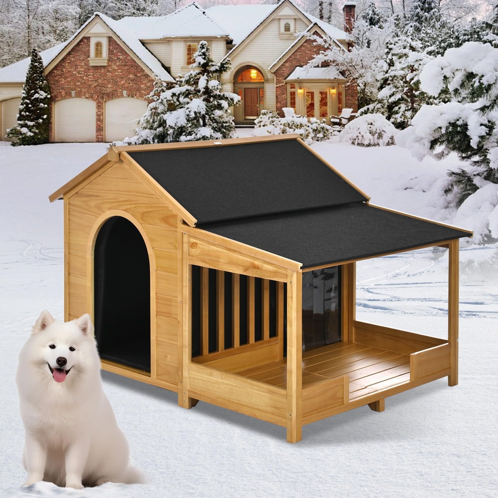 Snapklik.com : Merax 60.2" Wooden Dog House Outdoor
