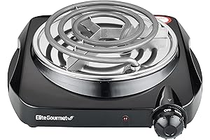 Elite Gourmet ESB301C Countertop Single Coil Electric Burner