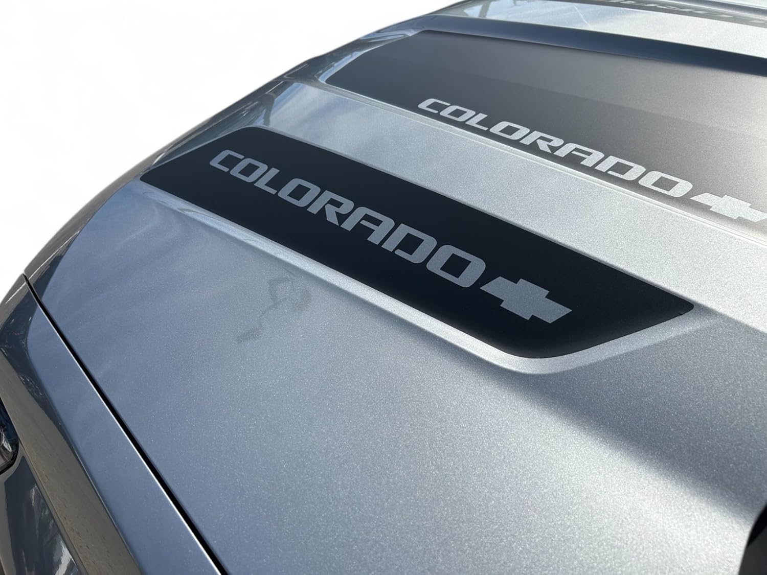 Decals For Chevy Colorado 2023-2026 Center Hood Spear Robber Stripes, Set Both Sides Of Your Hood, Premium Vinyl Graphics Kit, Custom Truck Stickers, Made in USA, Precision-Cut.