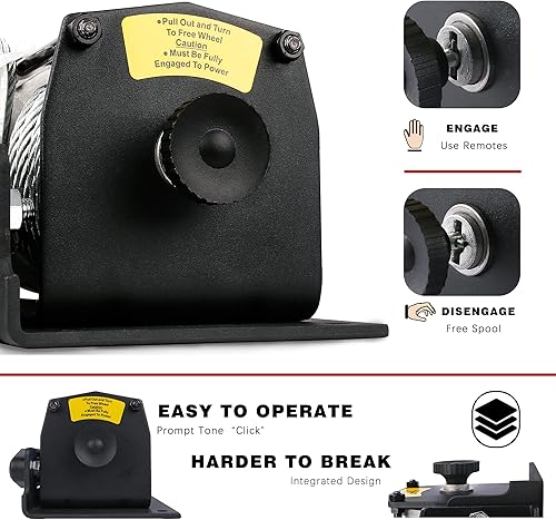 Miniatura 2 de X-BULL Cabrestante eléctrico de alambre de acero de 12 V 3000 libras para remolcar ATV/UTV todoterreno con soporte de montaje remoto inalámbrico