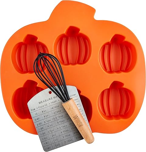 Mud Pie Juego de Hornear de Silicona Calabaza, Molde 9 12" x 9 34",Naranja