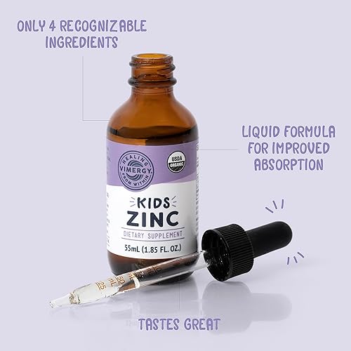 Miniatura 8 de Vimergy Sulfato de zinc orgánico USDA  Suplementos de zinc líquidos sin alcohol  Apoya el sistema inmunológico saludable y el metabolismo