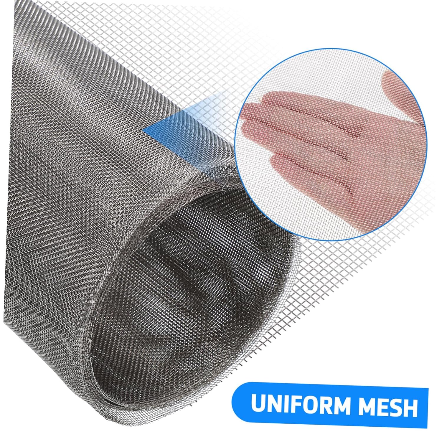 1roll Stainless Steel Wire Mesh Fine Metal Mesh for Screening Filtering and Ventilation and Easy to Cut for Home and Garden Use