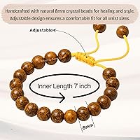 Vista 445 de Amazing Gemstone Yaxaite Bracelet for Women Men's Gifts - Protection Healing Crystal Bracelet - 8mm Gemstone Beaded Adjustable Bracelet Pulseras