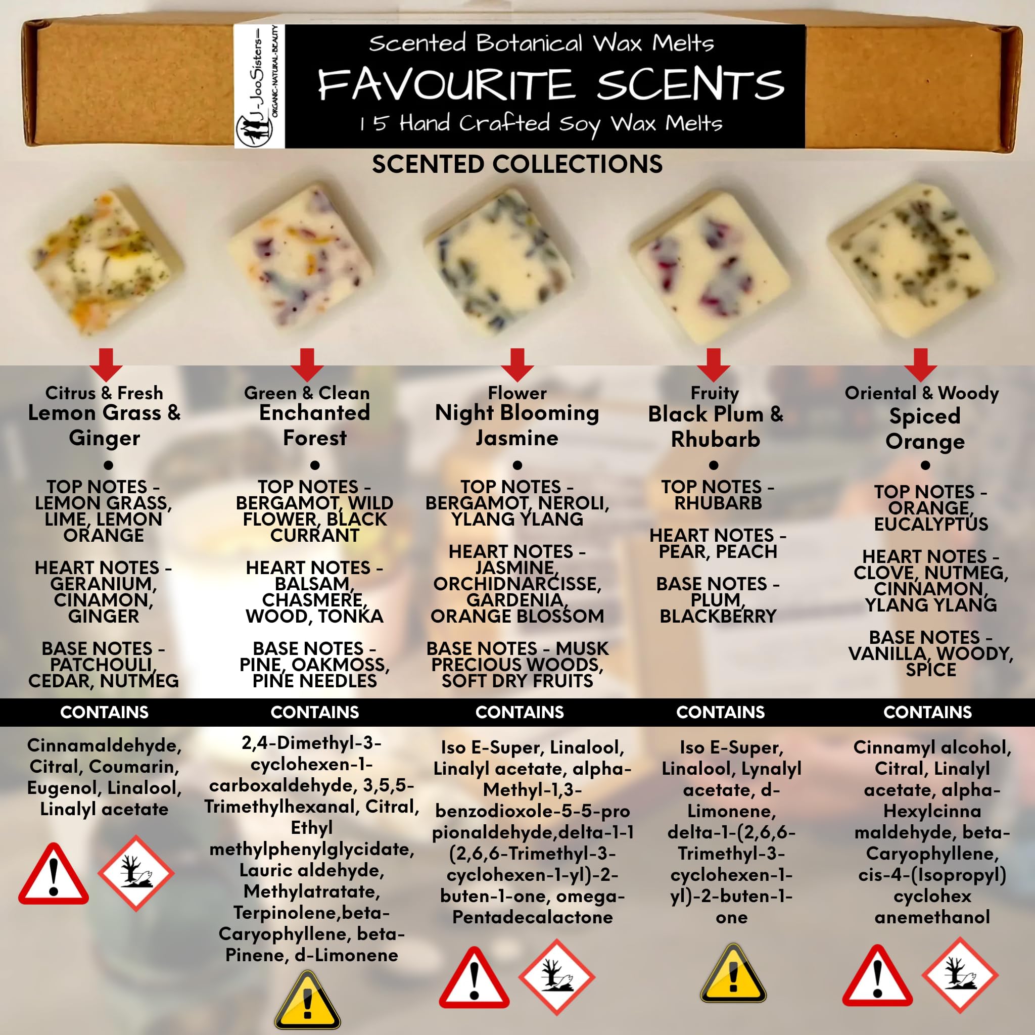 Favourite Scents, Highly Scented Botanical Wax Melts Collections (15 x 13.5g Hand Crafted), Vegan Friendly & Cruelty Free - Image 3