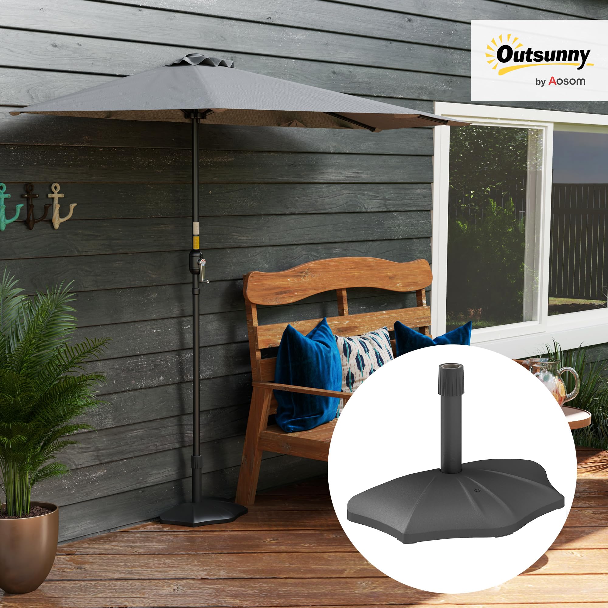 cantilever patio umbrella near me Novara 10' x 10' Square Cantilever Patio Umbrella with Included Base, Easy-Tilt Grip & Aluminum Frame Mirador Color/Pattern: Brown