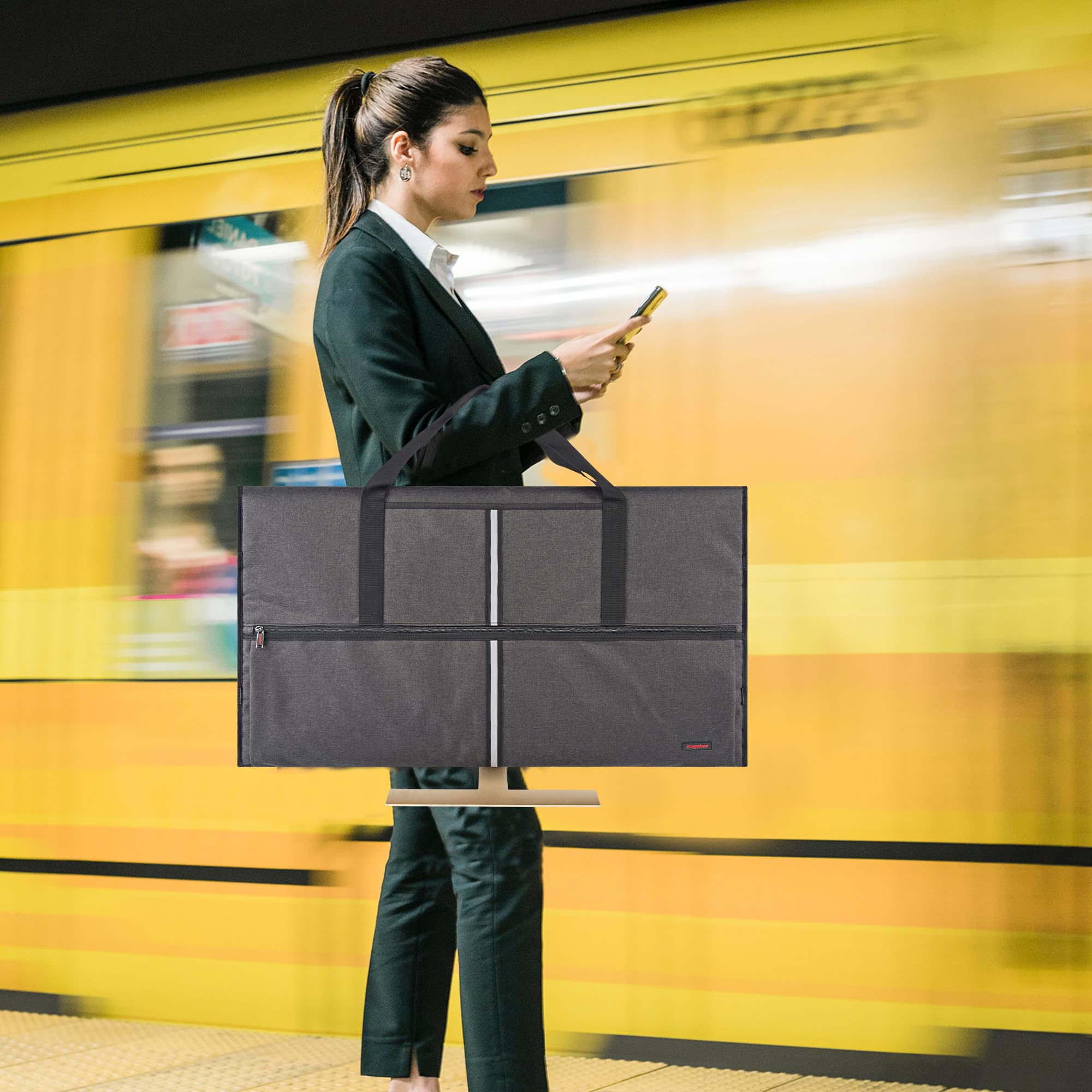 Bolsa de transporte de viaje compatible con computadora de escritorio todo en uno de 32 pulgadas y monitor de 32 pulgadas (gris oscuro)