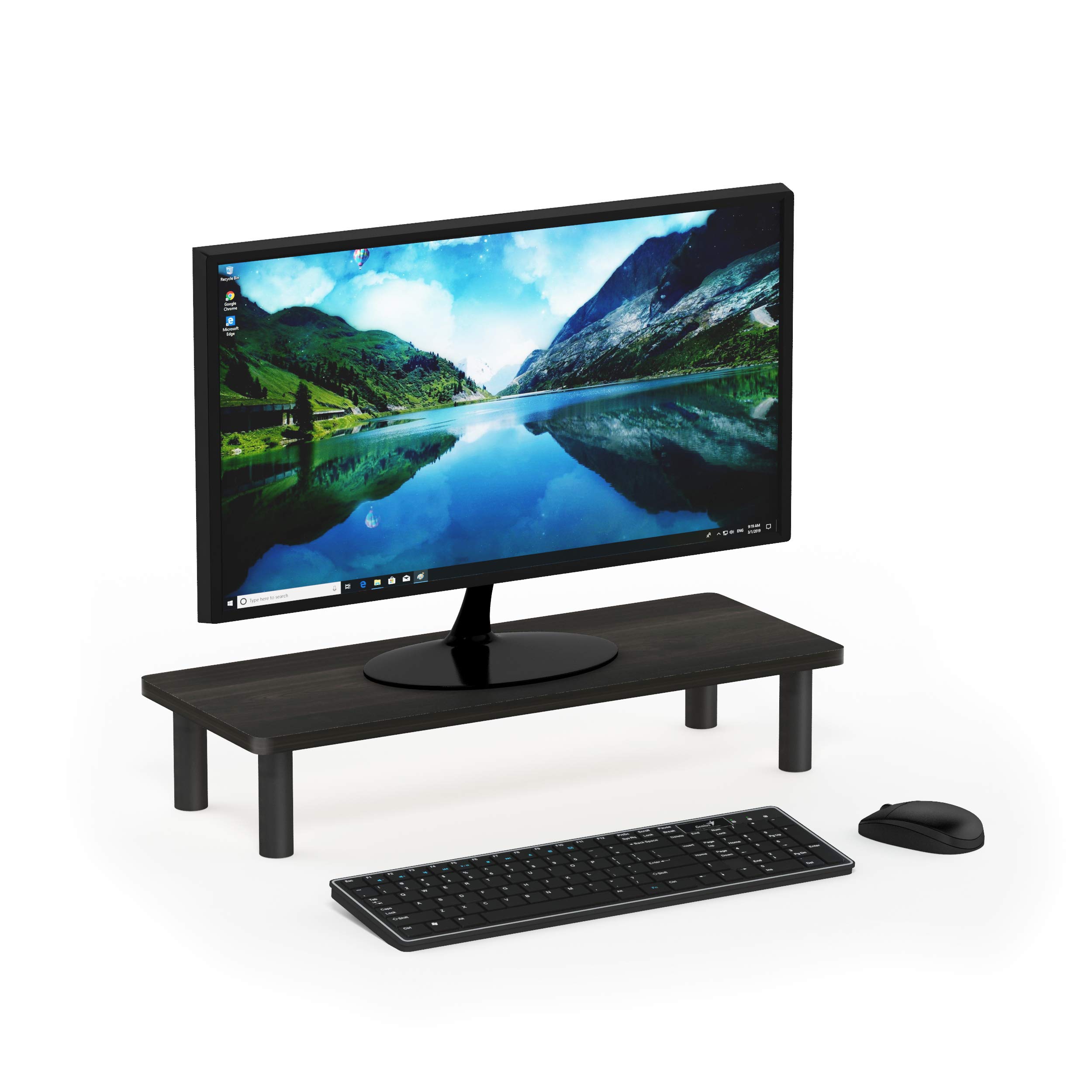 Furinno TURN-N-TUBE Monitor Stand Riser, Monitor Riser, Laptop Stand for Desk, Office Desk Accessories, Desk Organizers and Accessories, Espresso