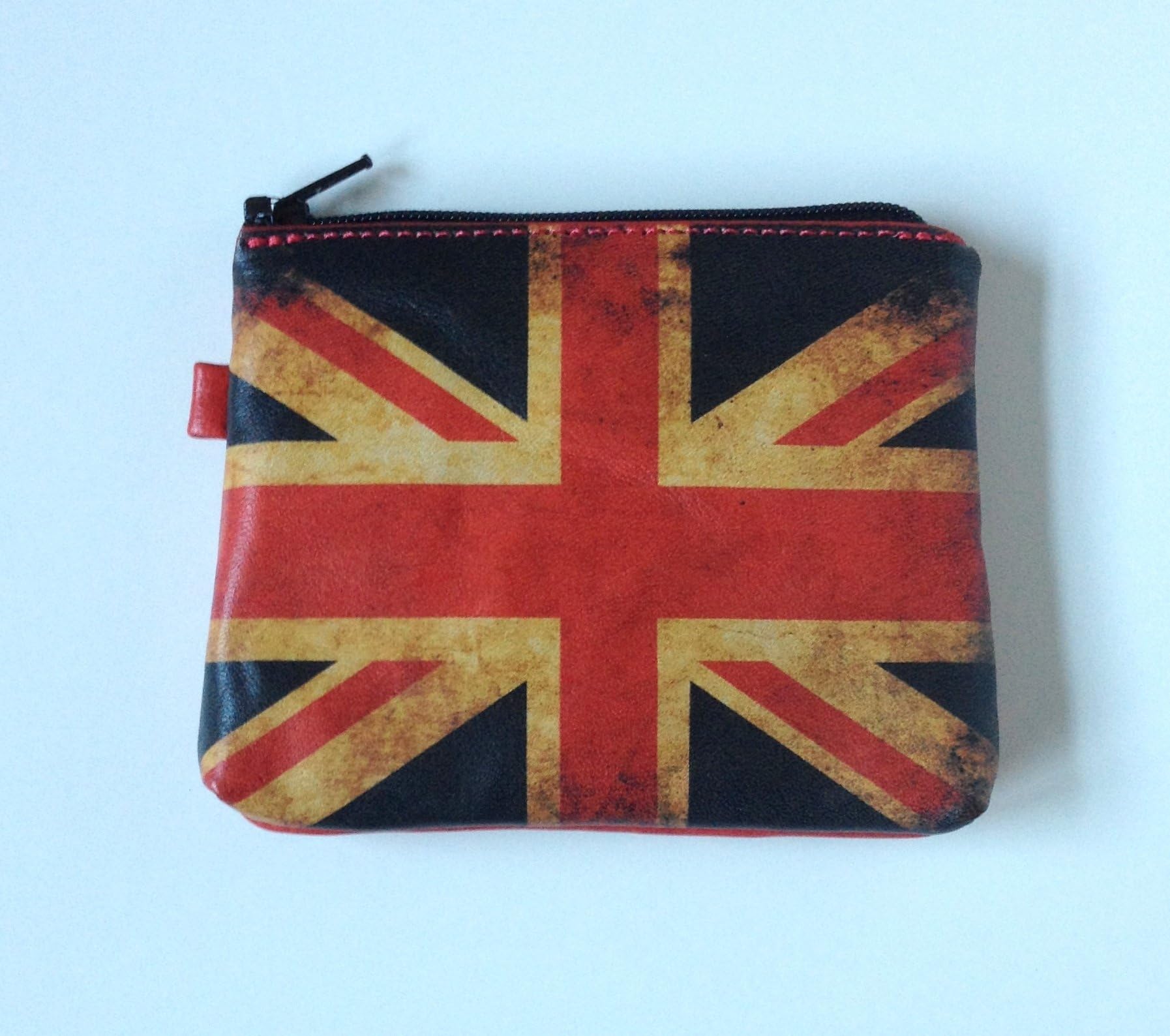 CHANGE PURSE with BRITISH FLAG Union Jack Coin Purse Genuine Leather