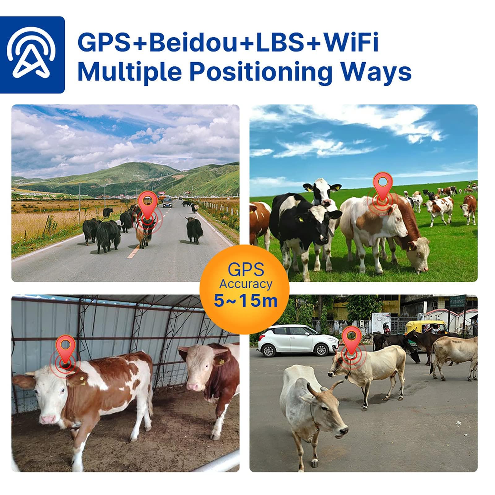 Rastreador solar GPS de animales, localizador en tiempo real para ganado, ganado, caballos, camellos, pista histórica, ajuste de rango
