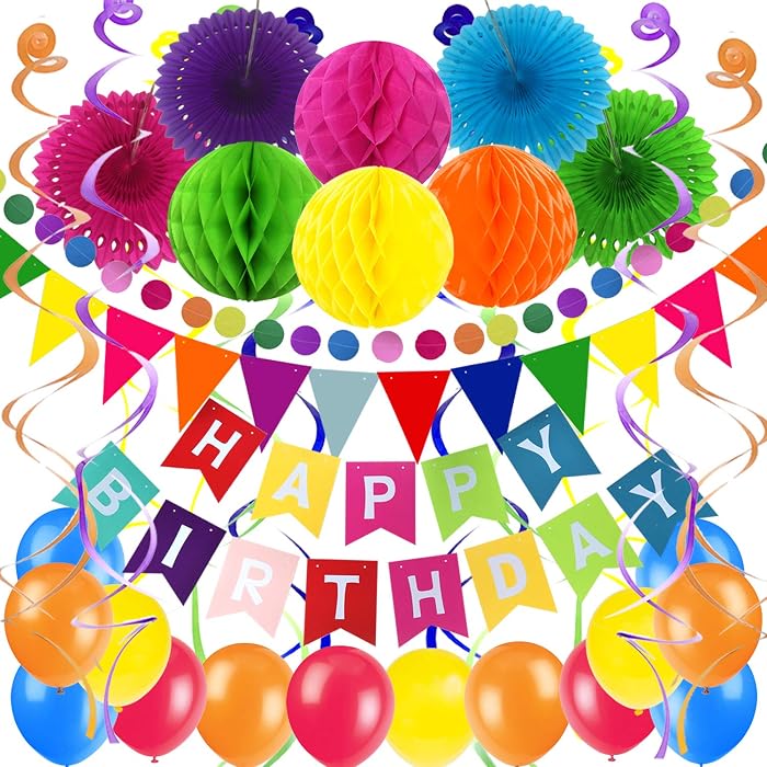 Grad Decor Migeet 20PCS Birthday Party Decorations Supplies Banner ...