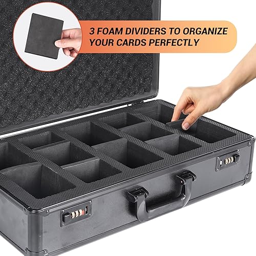 Miniatura 5 de Caja de almacenamiento para tarjetas graduadas con 5 ranuras, PSABGS - Caja coleccionista de losas graduadas para tarjetas comerciales y deportivas