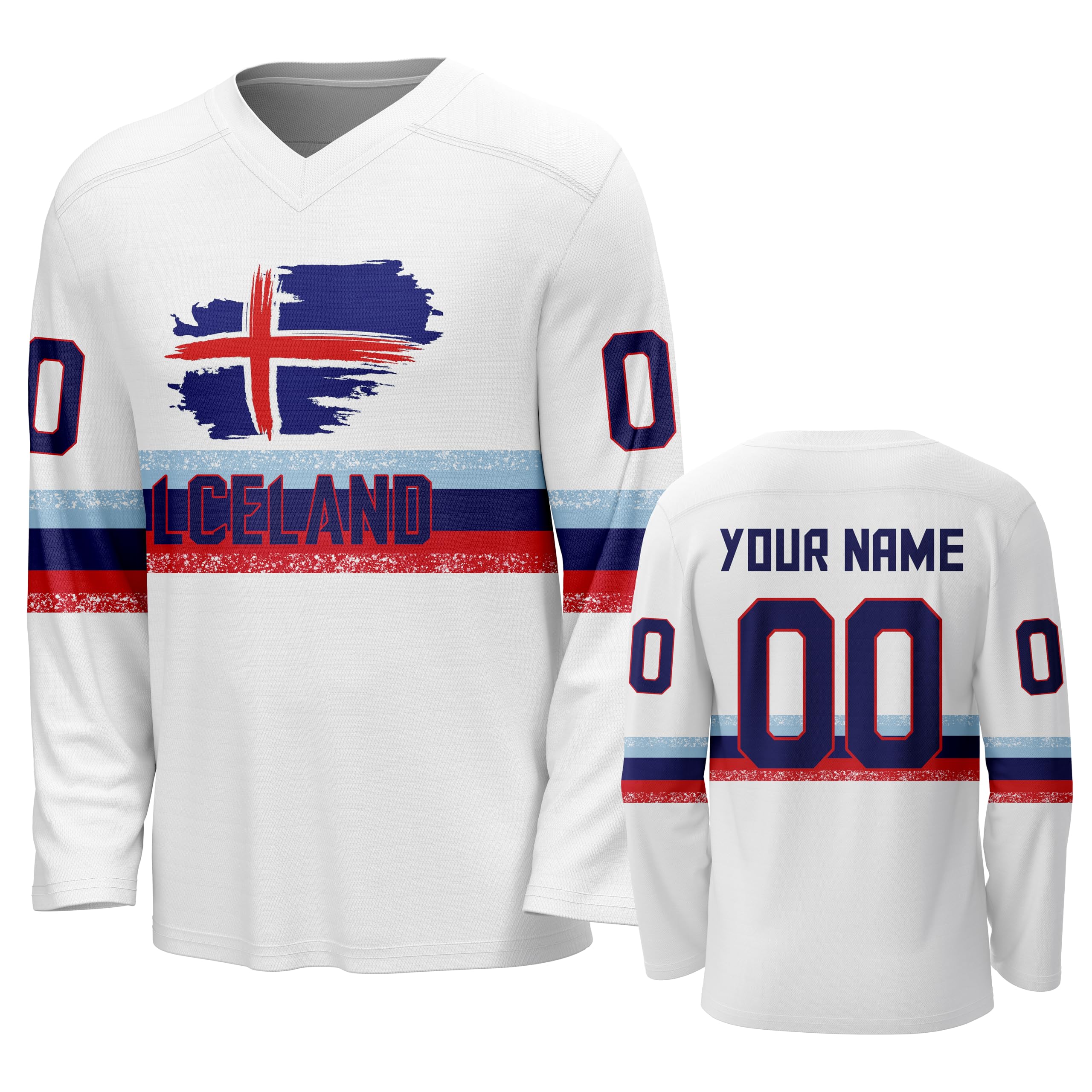 Custom National Hockey Jersey Personalized Name Number V-Neck Sports Ice Hockey Jersey Fans Gift for Men Women Youth