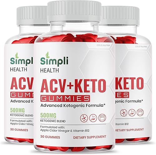 Paquete de 3 gomitas Simpli Health ACV Keto, máxima fuerza