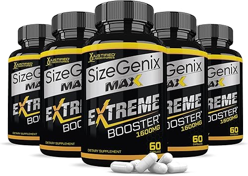 Sizegenix Max 1600 mg Advanced Men's Health Formula 300 cápsulas (paquete de 5)