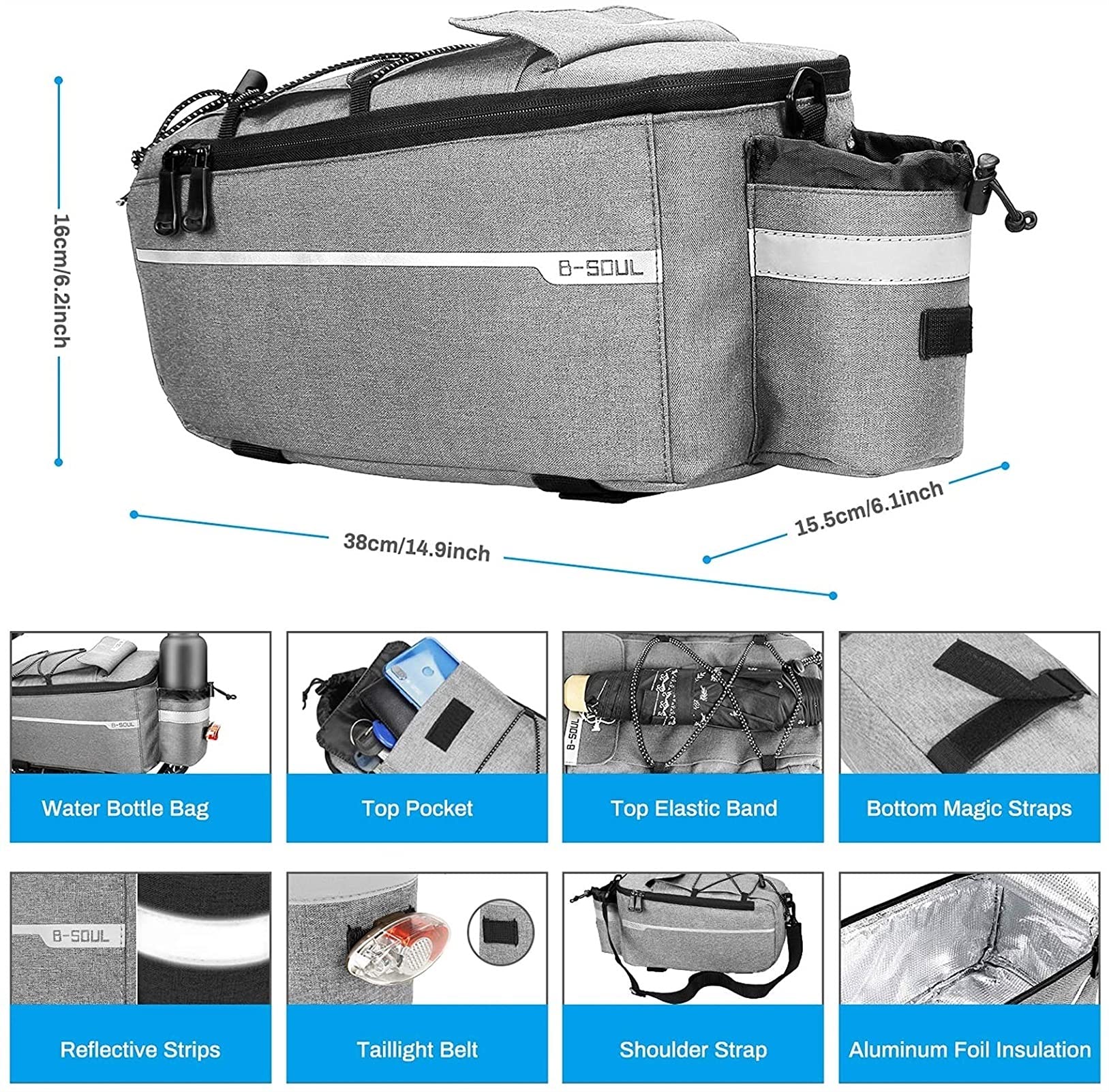 Bolsa for Bicicleta, Bolsa for el Estante Trasero, for de montaña, Camel, Equipo for Montar en