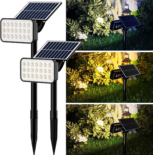 JACKYLED Focos solares para exteriores, 84 luces LED solares para exteriores con 5 modos de encendido y apagado automático, IP65 impermeables focos JACKYLED Focos solares para exteriores, 84 luces LED solares para exteriores con 5 modos de encendido y apagado automático, IP65 impermeables focos