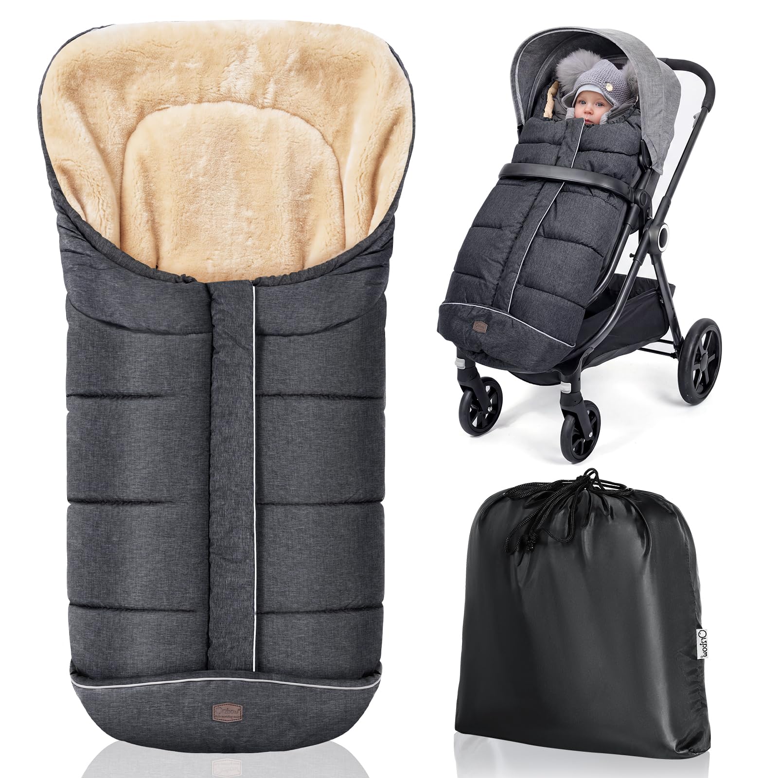 Orzbow Footmuff for Pushchair Universal, Easy-Access Zipper