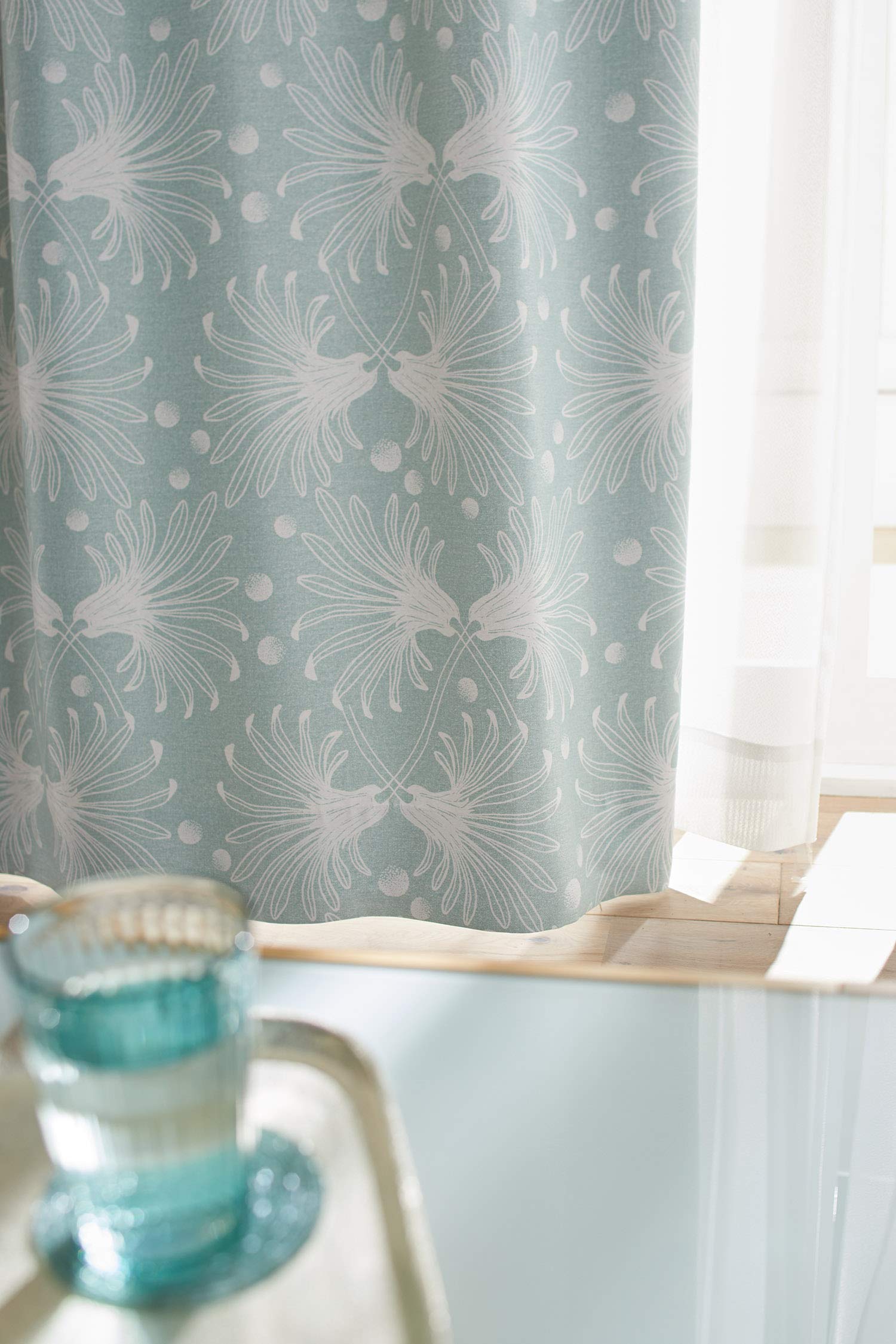 Amazon｜スミノエ(Suminoe) セミオーダーカーテン ライトブルー 幅