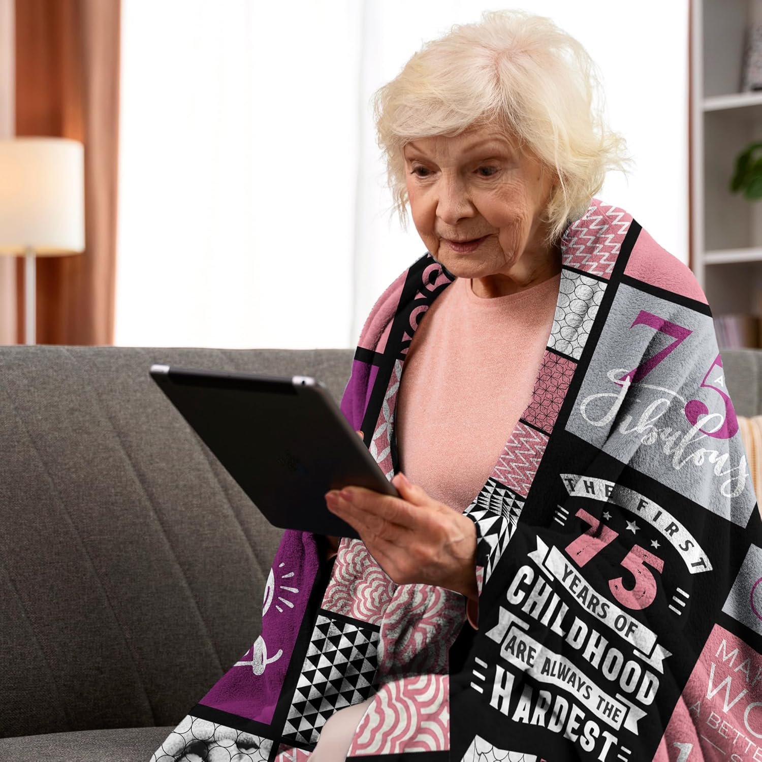 75th Birthday Gifts for Women Blanket 60"x 50", 75 Year Old Gift for Women, Birthday Gifts for 75th Woman, 1951 Birthday Presents for Woman, 75 th Birthday Gift Ideas for Mom - Image 4