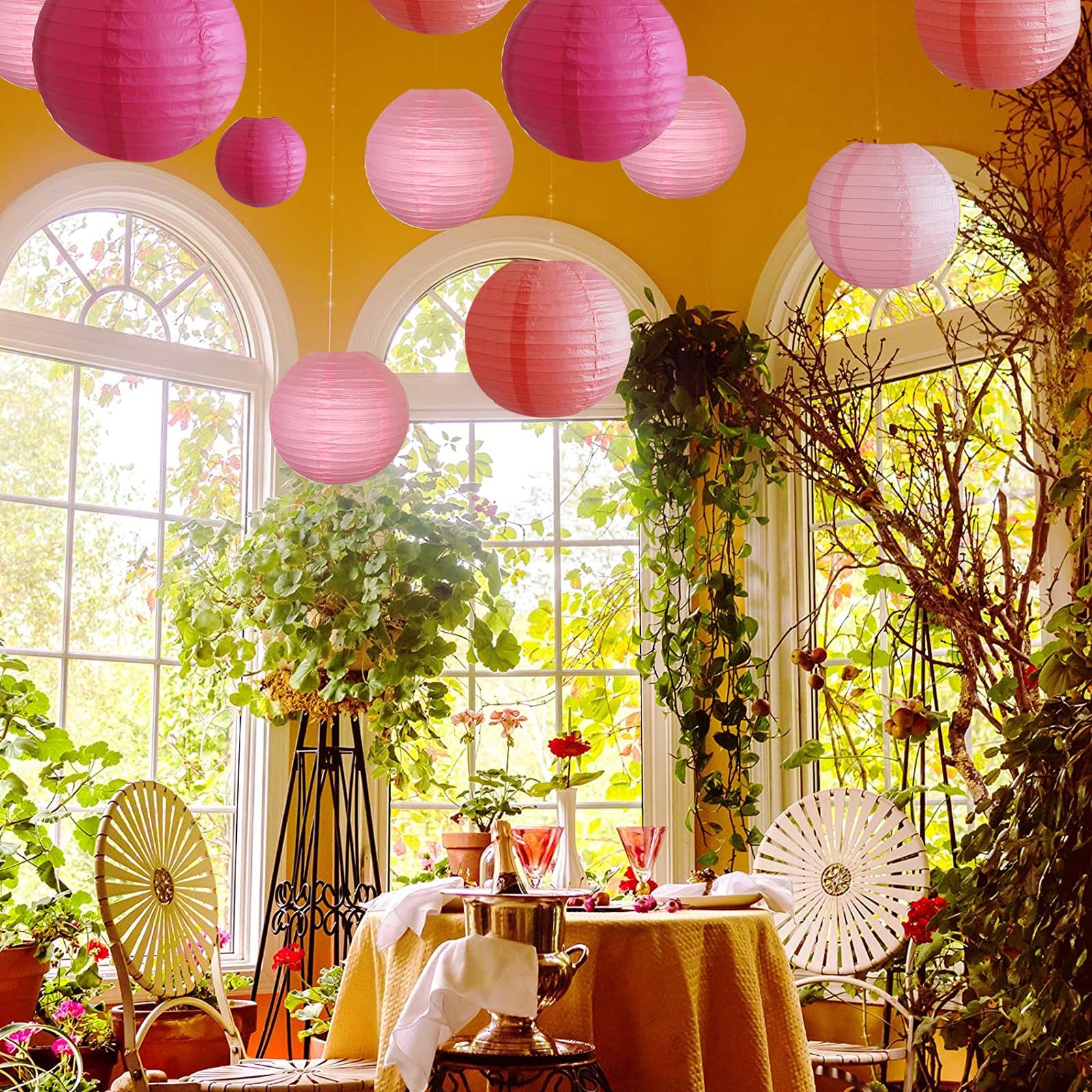 30 farolillos de papel, 5 tamaños farolillos de papel para fiestas, bodas, Halloween, Navidad, cumpleaños, fiestas de jardín, baby shower, decoración para interior y exterior (F1)
