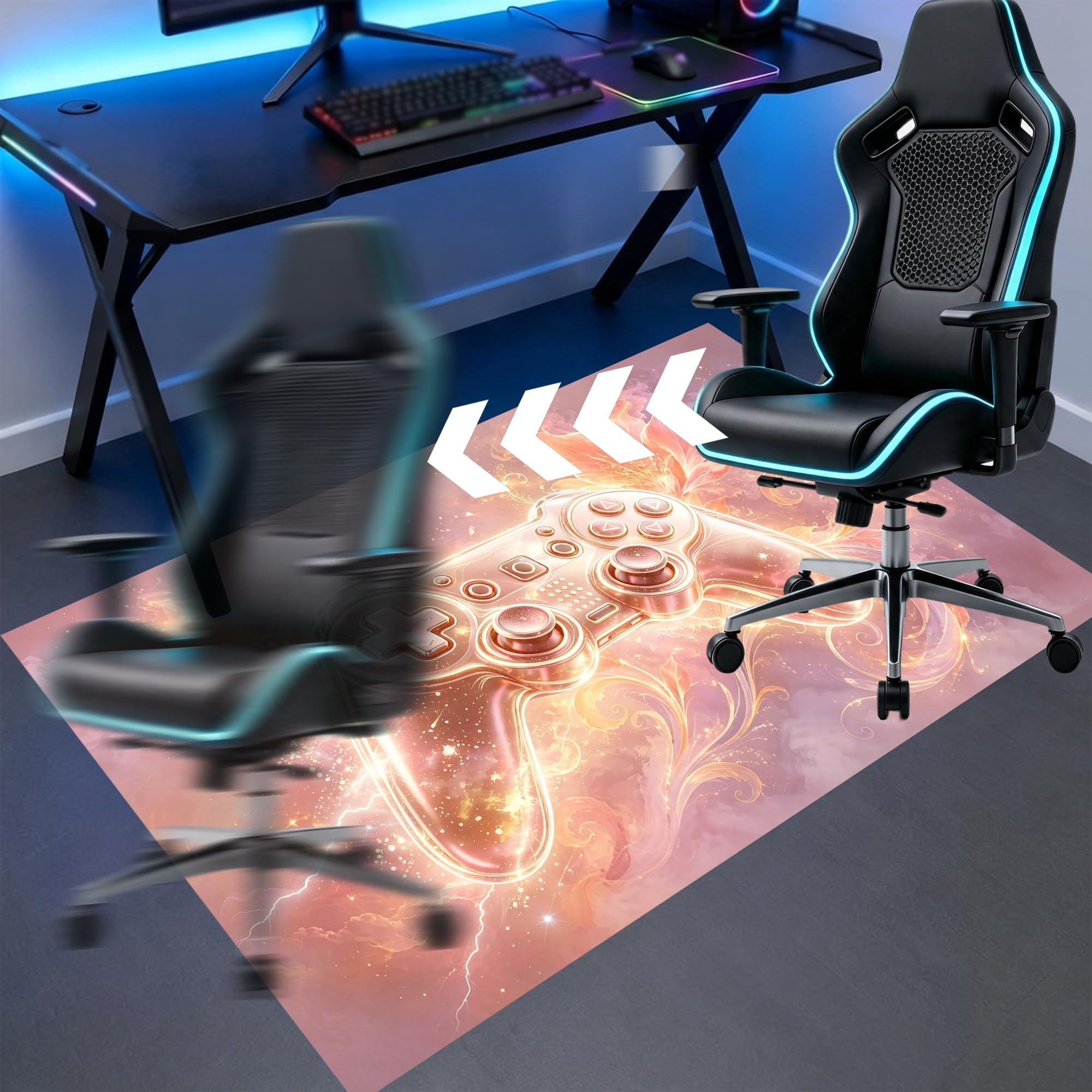 Tapis Chaise de Bureau Gaming pour Les Sols 80 x 100 cm