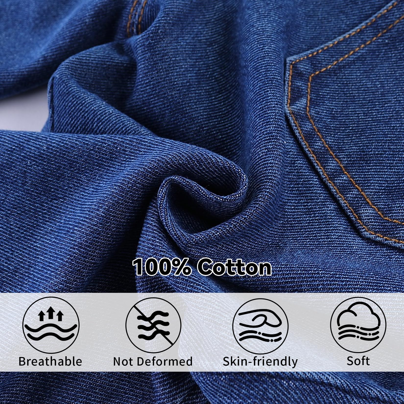 Mud Kingdom Salopette in denim per bambini con bretelle regolabili Jean Ovearalls in cotone tinta unita abbigliamento da lavoro per bambini da 12 mesi a 8 anni