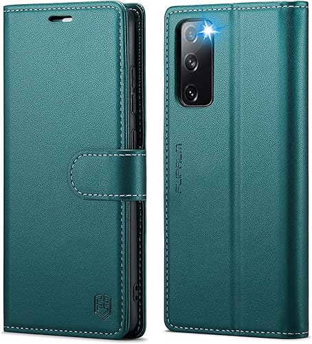 Miniatura 7 de Funda tipo cartera para Samsung Galaxy S20 FE 5G, bloqueo RFID, tarjetero de crédito, de piel sintética, función atril, funda protectora a prueba de