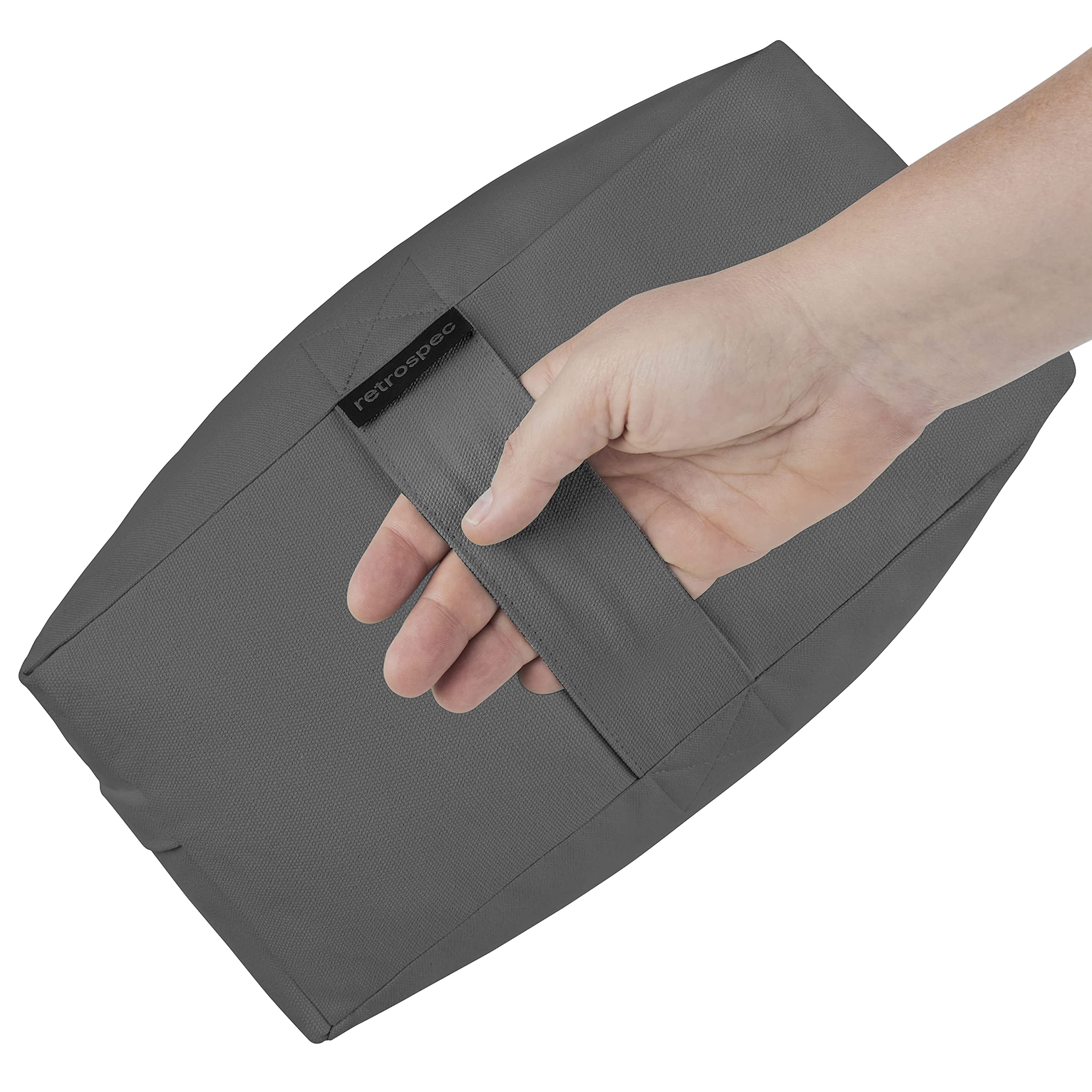 Retrospec Sequoia Yoga Bolster Pillow - Meditation Cushion for Yoga Practices - Includes Machine Washable 100% Cotton Cover & Durable Carry Handle; Rectangular, Stone