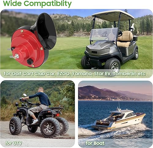 Miniatura 5 de 10L0L Kit de bocina de carrito de golf de 12 voltios, botón de montaje de dirección manual, interruptor de bocina y arnés de cable, ajuste universal