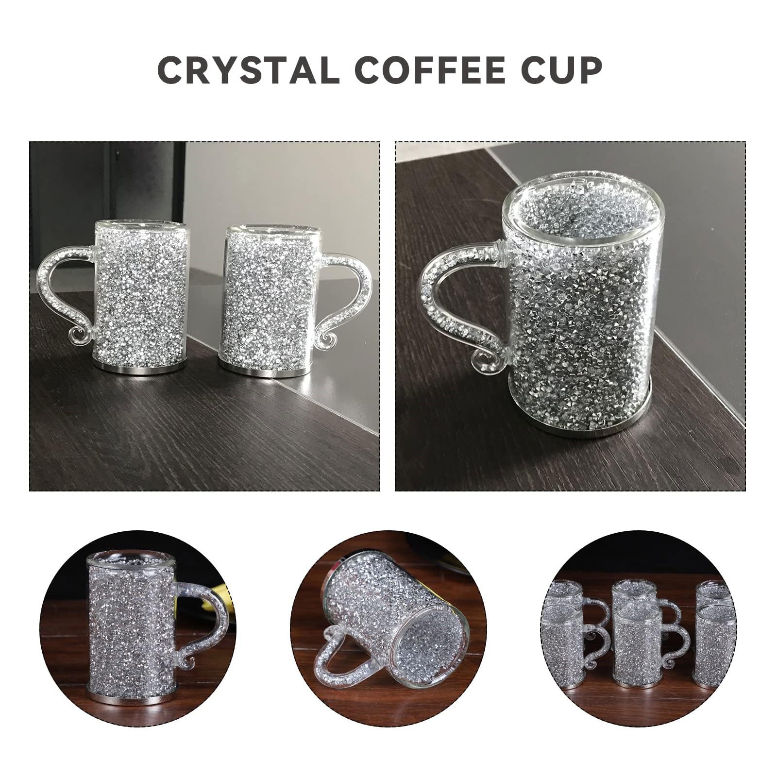 Doble Capa Aislamiento Calor Vaso Agua Taza de Café para Hogar Oficina Fiesta Cristal Taza de Café