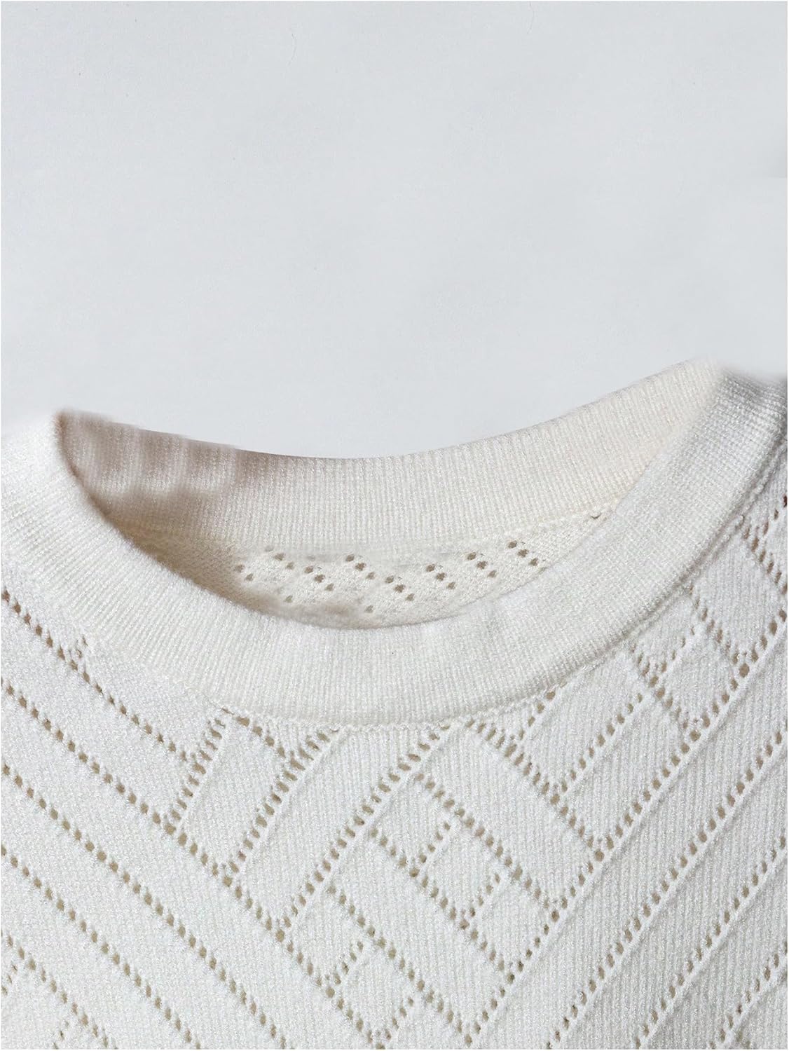 SOLY HUX Women's Knit Sweater Tops Hollow Out Cap Sleeve Classic Pullover Going Out Outfit - Image 3