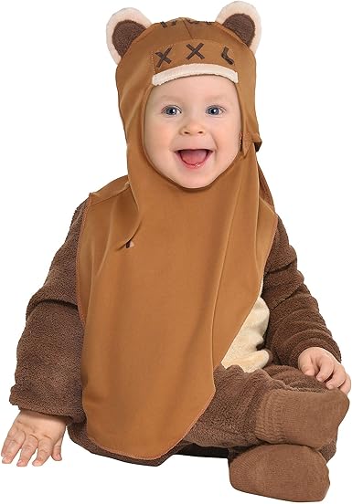 Amazon Com Party City Ewok Halloween Costume For Babies Star Wars 12 24 Months Includes Jumpsuit And Attached Hood Clothing