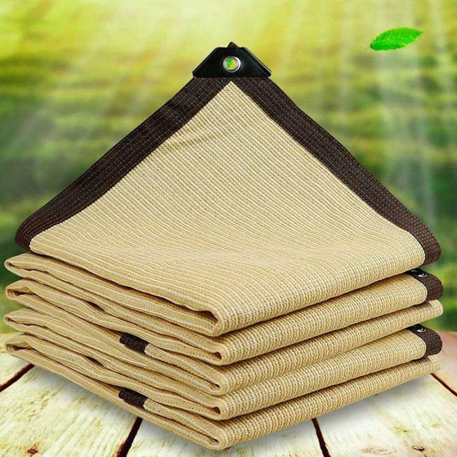 Bâche d'ombrage beige 5x8m pour serre et jardin avec protection UV 90%