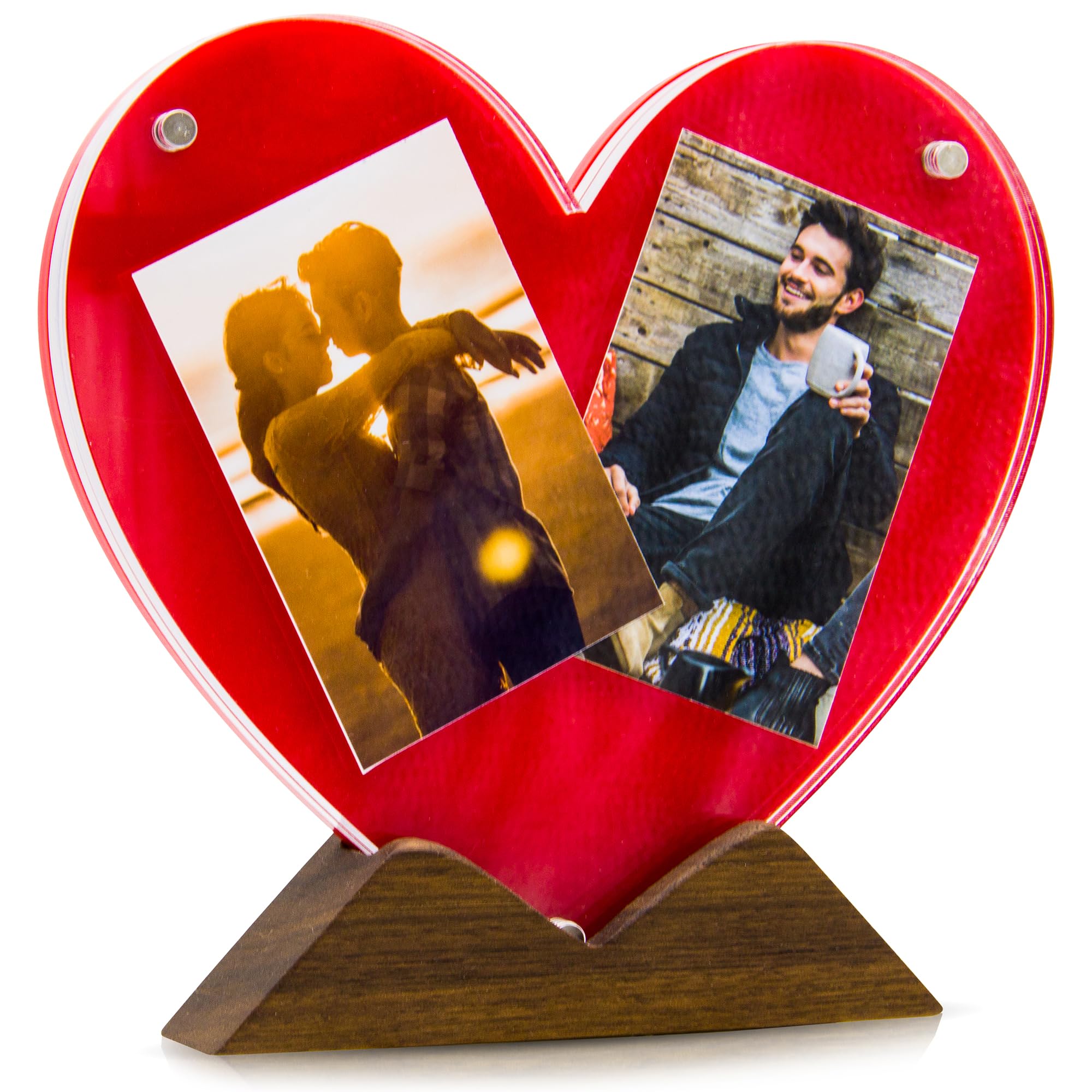 Amazon.com - Heart Shaped Magnetic Photo Frame with Wooden Stand