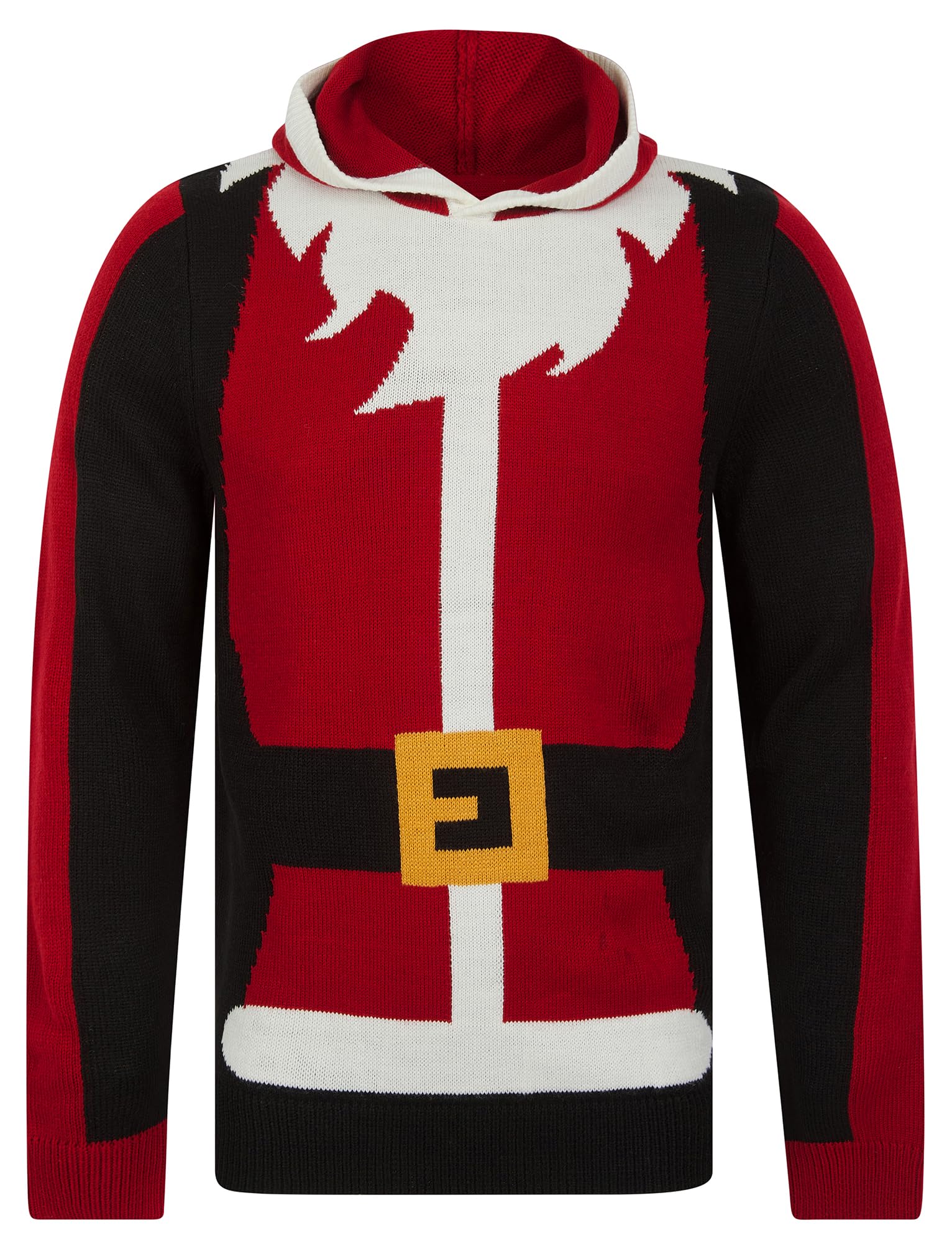 Tokyo Laundry Men's Santa Novelty Hooded Knitted Christmas Jumper