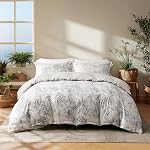 OAITE Down Couverture de couettes - Nishino Grey Pattern Soft Couvercle Taille Reine, 3-Piece Prêt, 1 90 "x90 Couverture de couettes à fermeture éclair et 2 Carcasses d'oreillers