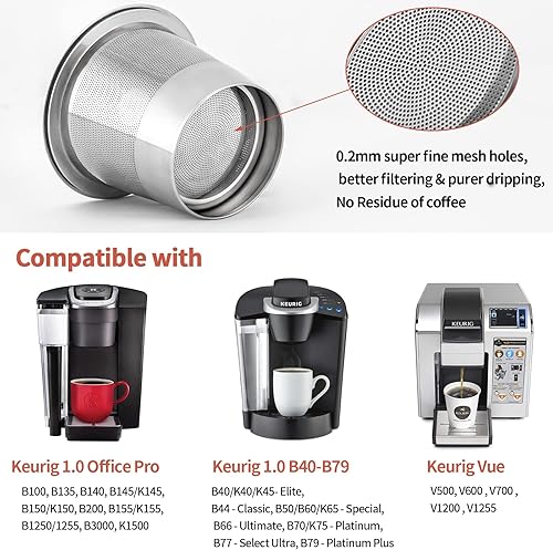 Miniatura 4 de Filtros reutilizables de cápsulas de café K Cups para cafeteras Keurig 1.0 y 2.0 de taza individual, KCups recargables universales, filtro Keurig,