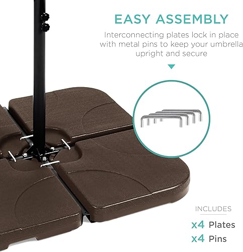 Miniatura 4 de Best Choice Products Juego de 4 piezas de 155 libras de capacidad de alta resistencia para sombrilla de patio con boquillas de fácil llenado para