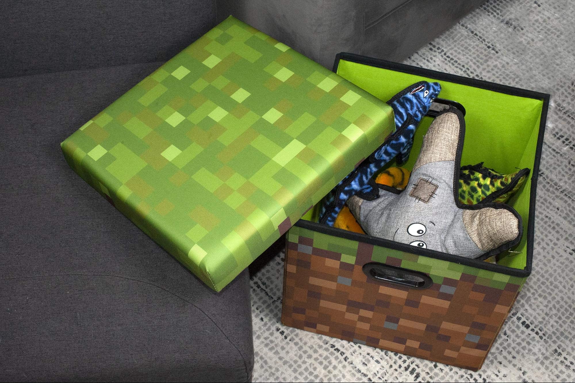 Minecraft Grass Block Storage Cube Organizer Minecraft Storage Cube Grass Block From