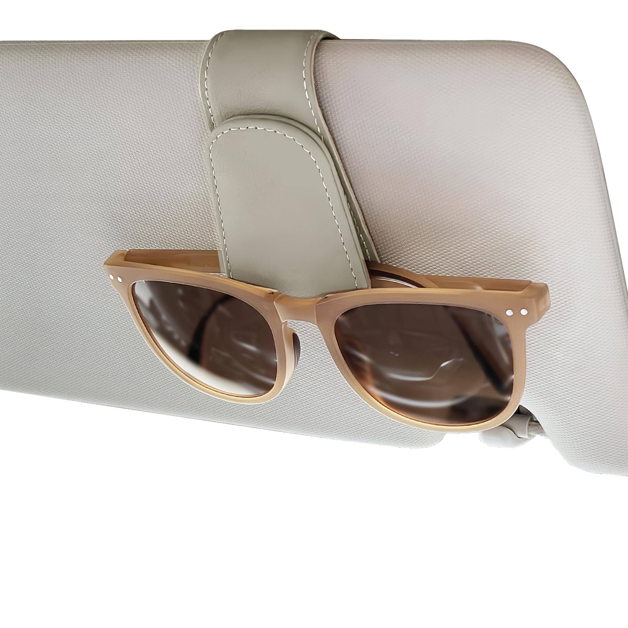 Magnetic Leather Car Sunglass Holder, Visor Sunglasses Holder Clip, 2 Pack