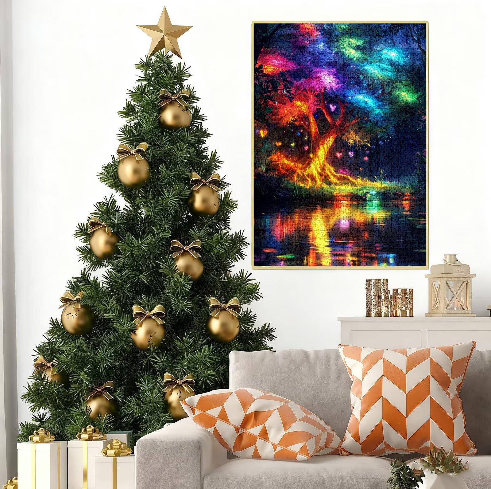 Puzzle 6000 Pezzi per Adulti, Puzzle Lago in Legno per Adulti, Puzzles Albero Impegnativi, Giochi Educativo per Famiglie, Rompecapo con Scatola per Decorazioni Casa, Donna Regalo di Natale B-8991