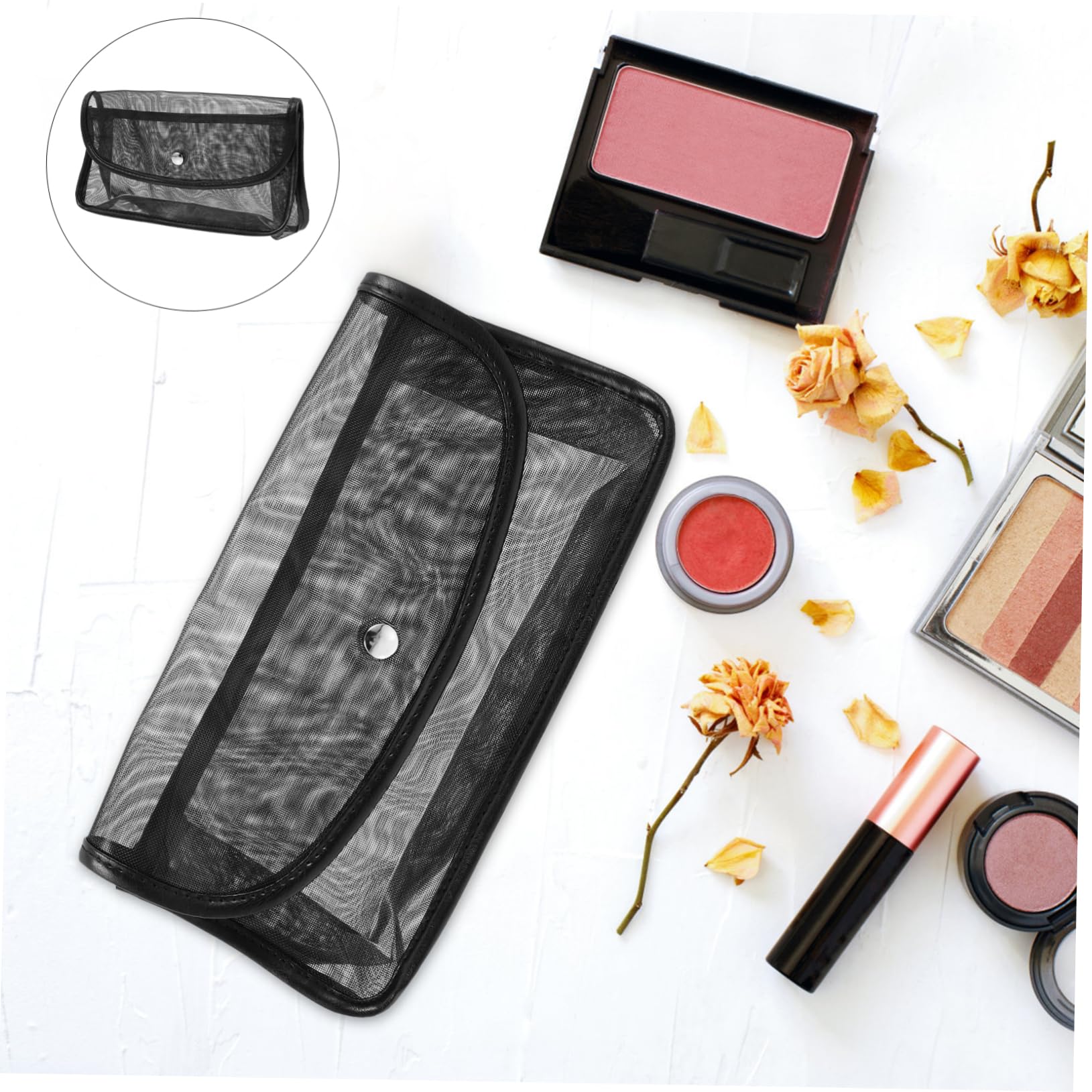 Housoutil 3piezas Bolsa De Maquillaje De Transparente Neceser De Portátil y Espacioso para Cosméticos y Artículos De Tocador para Mujeres y