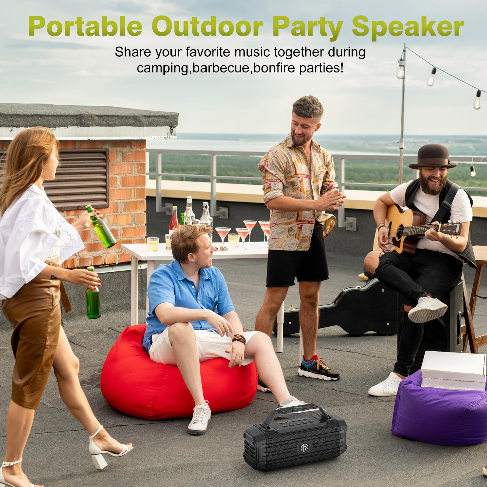 TOMPROAD K30 Draagbare Bluetooth-luidspreker – 80W RMS, 120W Peak, TWS-koppeling, IPX6 Waterdicht, DSP-geluid, 8000 MAh Accu, Voor Buiten En Feest