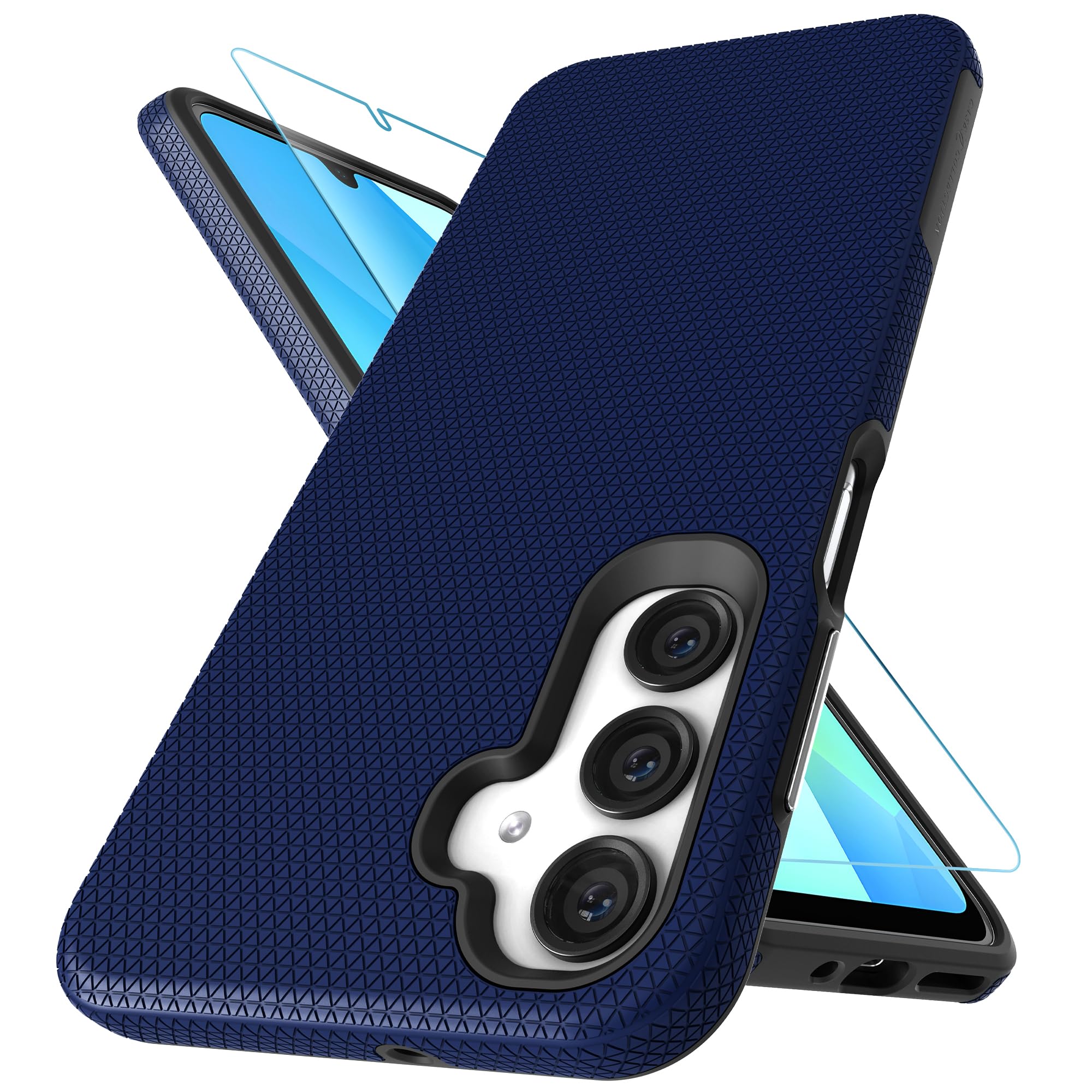Case Collectionfor Samsung A16 Phone Case and Screen Protector, Dual Layer Shockproof Drop Protection, Military Grade Rugged Matte Cover for Samsung Galaxy A16 5G Case Blue