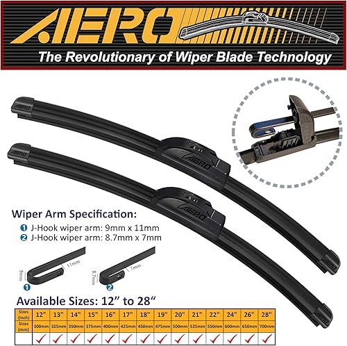 Miniatura 2 de AERO Voyager - Limpiaparabrisas prémium de 19 + 19 pulgadas, para todas las estaciones, con repuestos adicionales de goma, repuesto del equipo