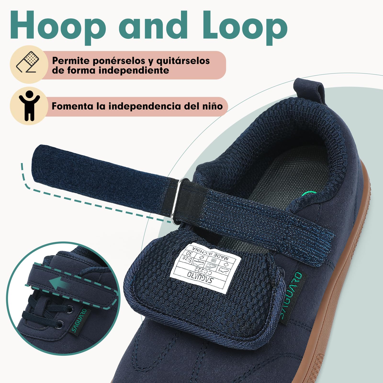 SAGUARO Zapatillas Barefoot Casual para Niños con Suela Plana y Puntera Ancha, 25–35 EU